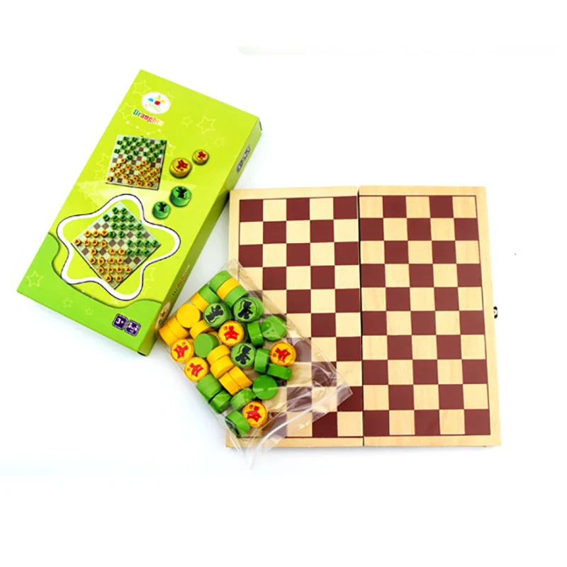 Животных Складная Шахматные игры желтый/зеленый шашки высокое качество деревянный международный шахматный