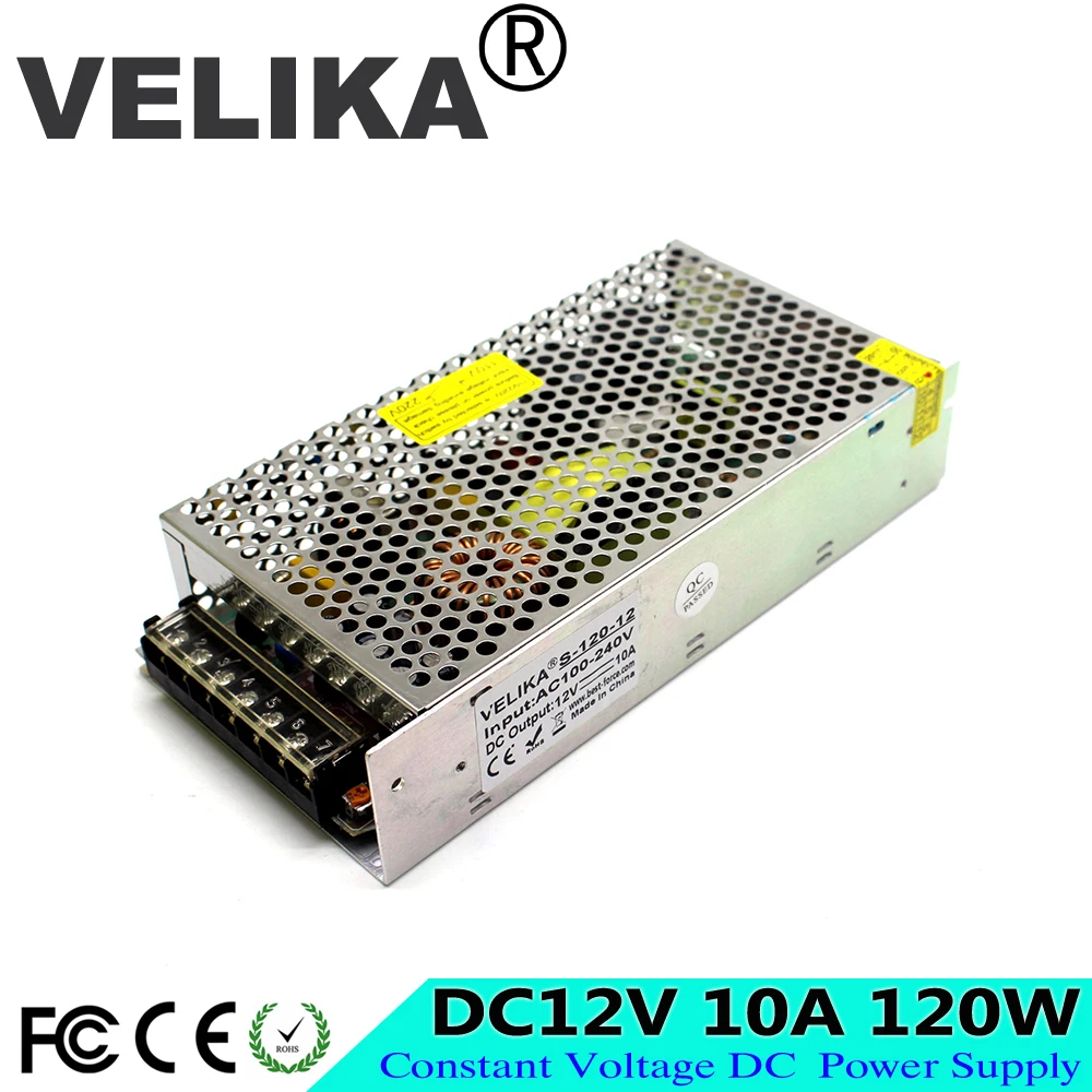 Трансформатор для светодиодных лент 12 в пост. Тока 10 А 120 Вт|220v ac dc|dc12v 10a12v supply |