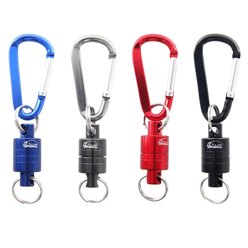 Solid Magnetic Buckle Wireless Rope Strong Circuit Hanging Fishing Buckle Lure Landing Net Release Holder Carabiner Tackle