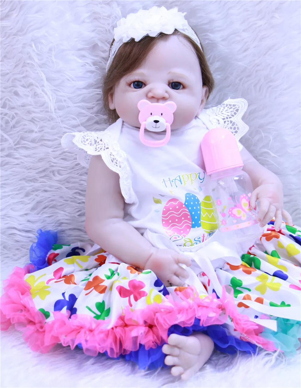 2" 57 см NPK bebes reborn кукла принцесса для девочек всего тела силиконовые куклы reborn реального младенец получивший новую жизнь куклы Виктория Детские Подарочные игрушки