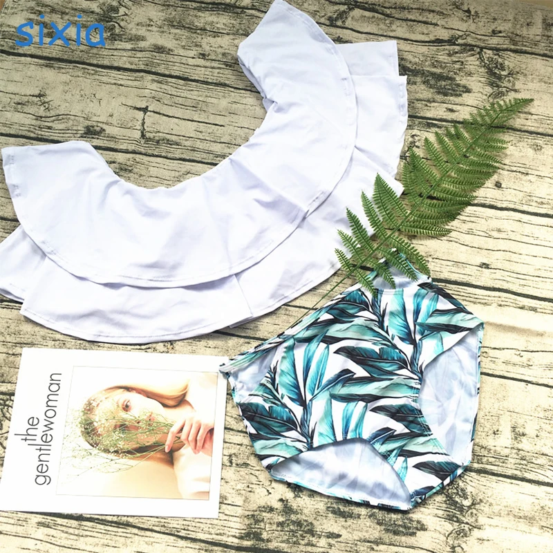 Push Up Bikinis Set Swimwear Women High Waist Bikini Mujer Sexy Swimwear Bandeau female Swimsuit 2018 white bathing suit women