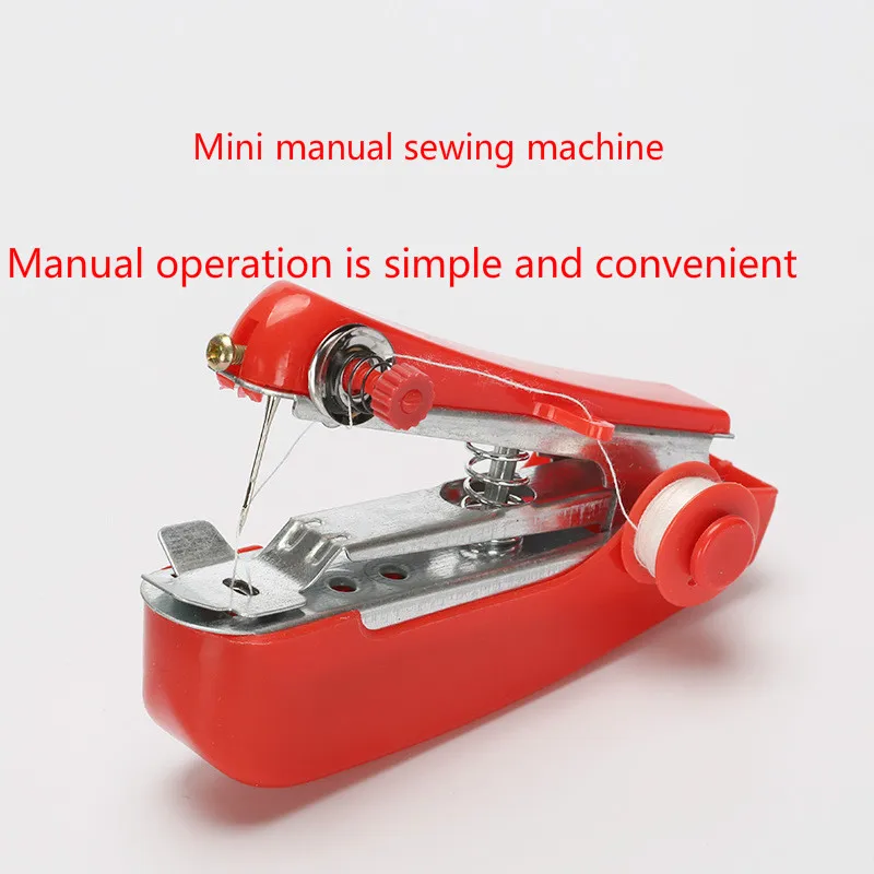 

A Portable Hand-held Mini-Manual Sewing Machine for Household Use A Portable Mini-sewing Machine Can Be Used As A Gift.