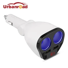 Urbanroad 120 Вт двойной USB автомобильный прикуриватель адаптер розетка сплиттер конвертер 5 в 1A/3.1A Авто Автомобильный дисплей Напряжения Dc 12 В 24 В