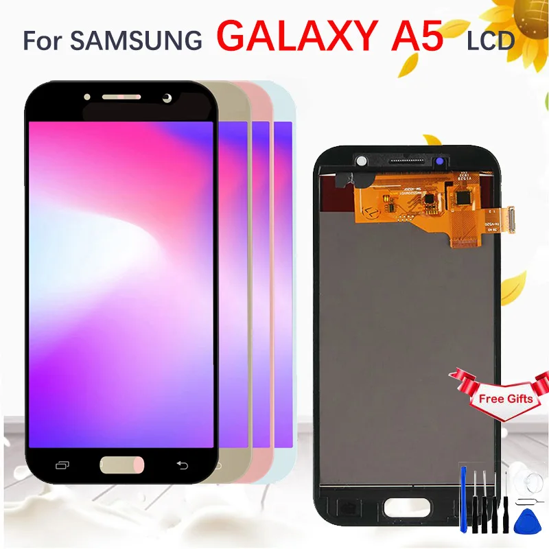 AMOLED/TFT lcd для Samsung Galaxy A5 A520 A520F SM-A520F lcd дисплей кодирующий преобразователь сенсорного экрана в сборе Сменные