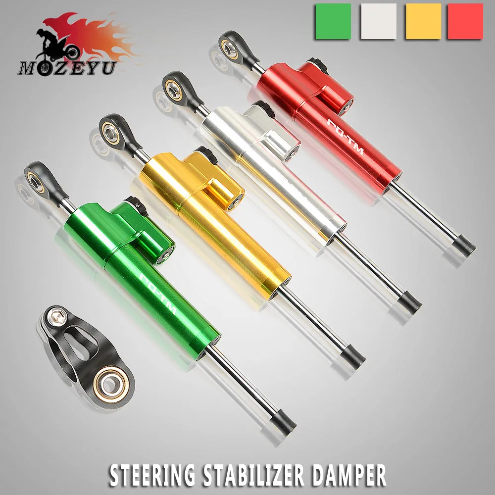 

Motorcycle CNC Universal Steering Dampers Stabilizer Silver Reversed Safety Control Over For yamaha mt07 mt 07 MT-07 FZ-07 FZ07