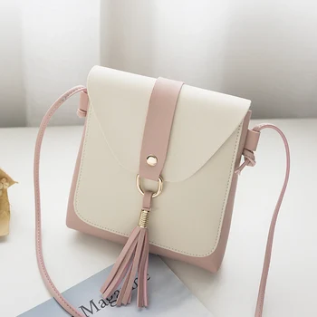 

purse and handbags for women small tassel shoulder bag massage bags lady's mini cute white color matching bag cross body purse