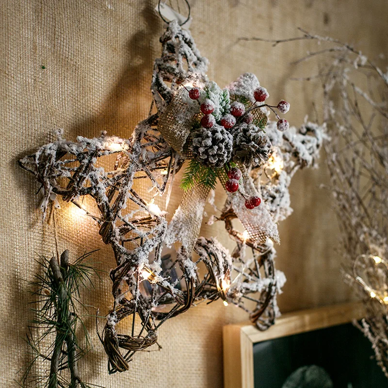 Рождественское масштабное наземное украшение освещение подвесные настенные колокольчики олень коричневый медведь атмосфера Рождественское украшение