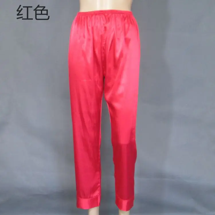 Домашние Пижамные брюки, весна-лето, новые женские Пижамные брюки из искусственного шелка, пижамные брюки, домашние штаны размера плюс S-XXXL, Q336