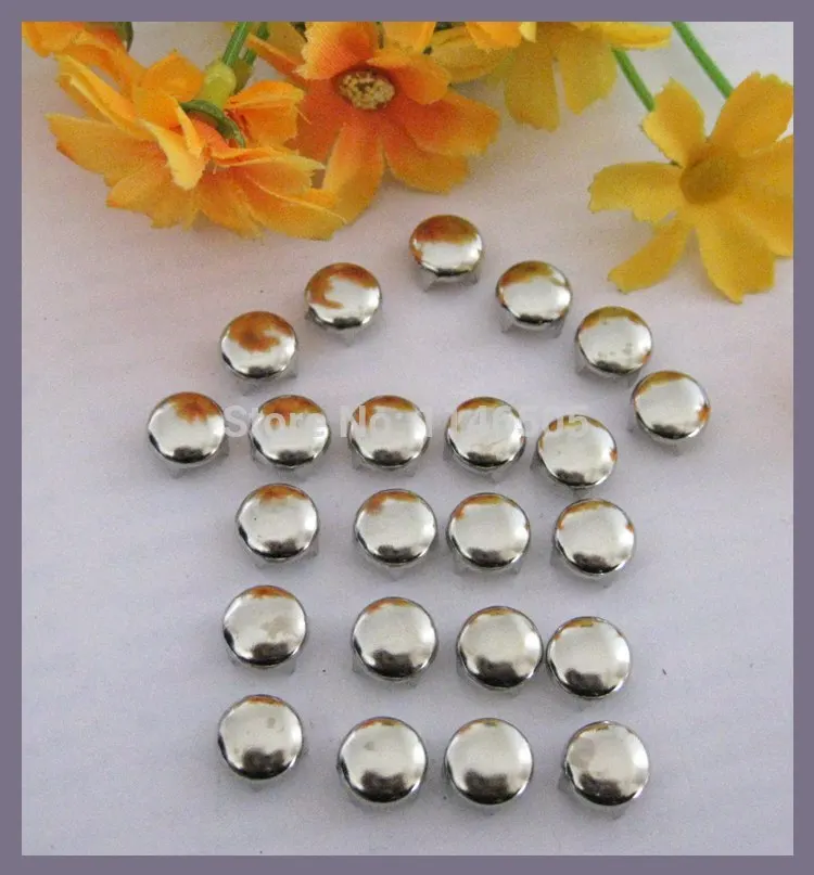 300PCs Silver Tone Round Spike Rivet Studs Spots 10mm Rivet Spike Stud Punk Leather craft DIY