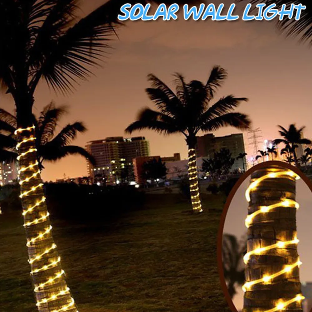 100% Бренд новый высокое качество светодиодный декоративные лампочки на солнечной энергии Рождественский кулон в виде дерева Наружное