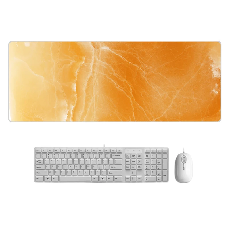Large  Desk Pad Beautiful Soft Natural Rubber Pink Gold White marble Series Mice Pad Square Gaming Mouse Pad with Locking Edge (18)