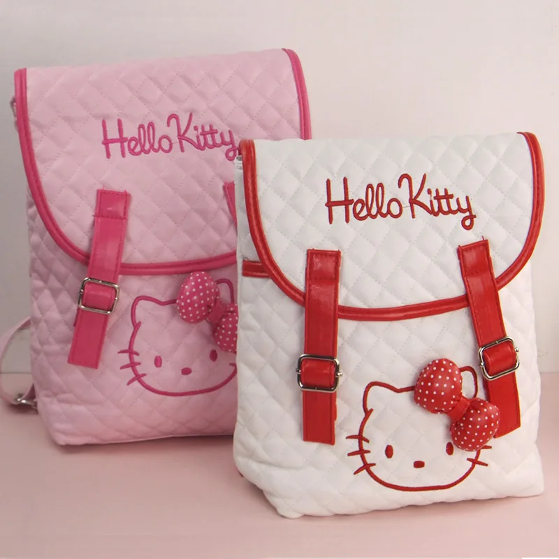 

cartoon Hello kitty children backpack fashion bow stereo travel bag girl gift student lovely bag kid package cosmetic Storage