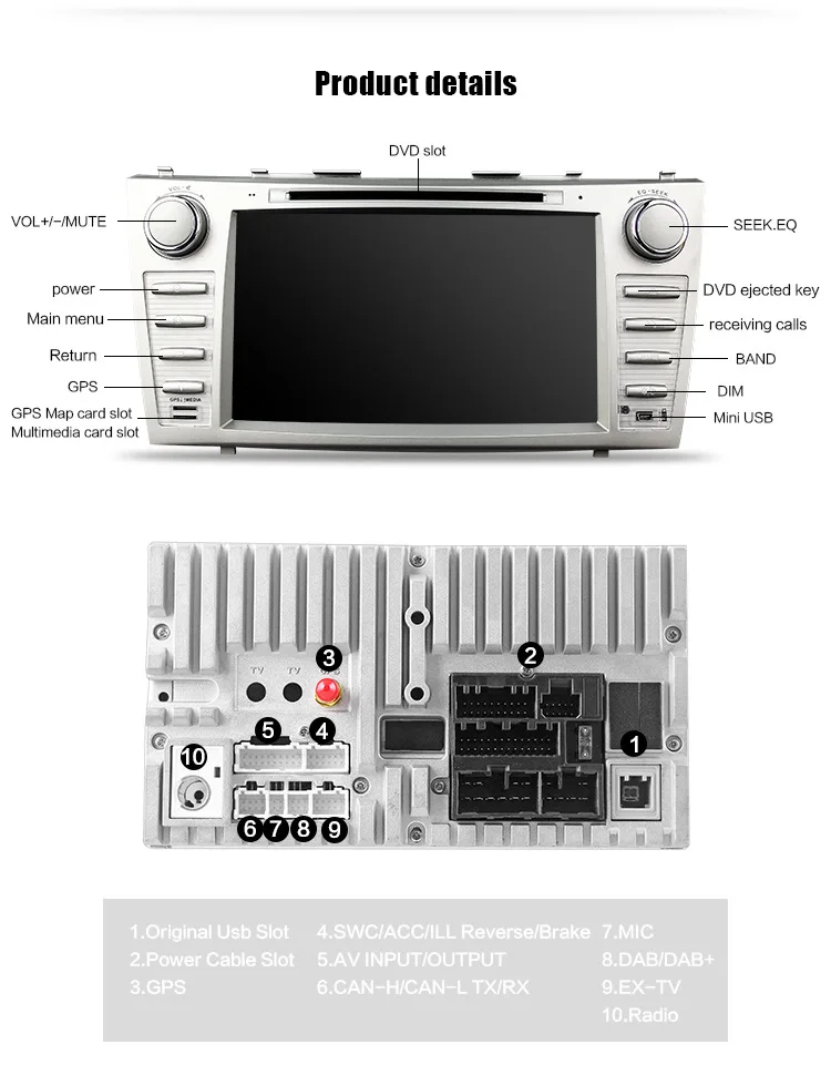 Flash Deal Eunavi 8 inch Car DVD Player GPS Navigation For Toyota Camry 2007 2008 2009 2010 2011 BT Steering wheel control 8