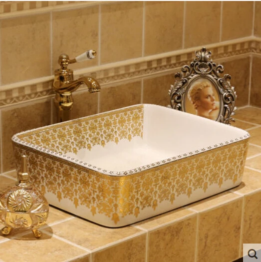 On the ceramic art basin that wash a face basin sink lavatory basin