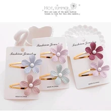 2 шт., детская заколка для волос с жемчугом и цветами для девочек, детская Шпилька, аксессуары для детей, заколка для волос, заколка для волос, головной убор