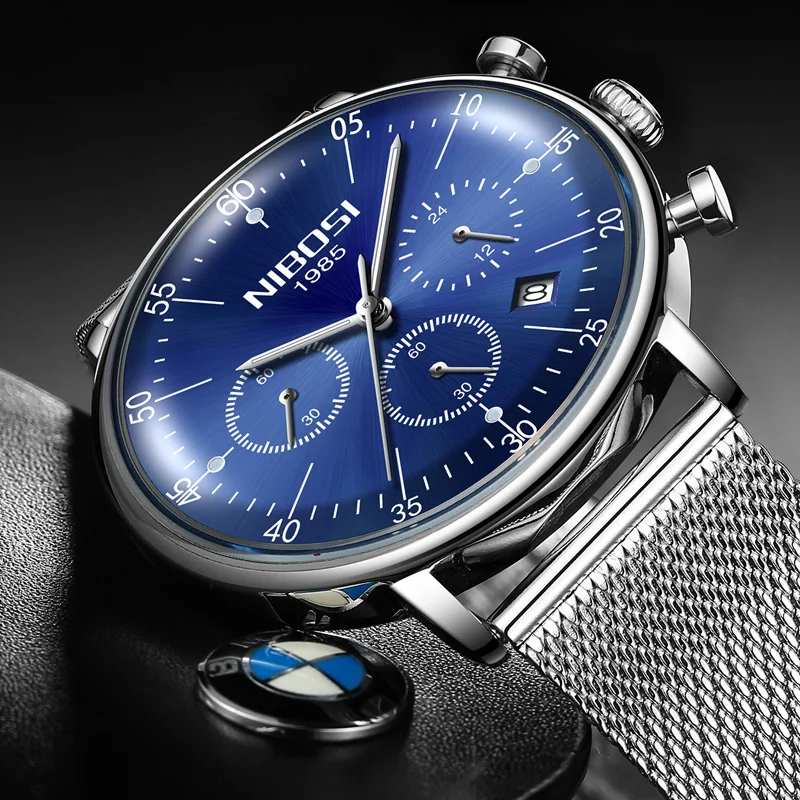 

NIBOSI Watch Military Watches Men Luxury Waterproof Fashion Sapphire Crystal Watches Men Clocks Watches Men's Wristwatch Clock