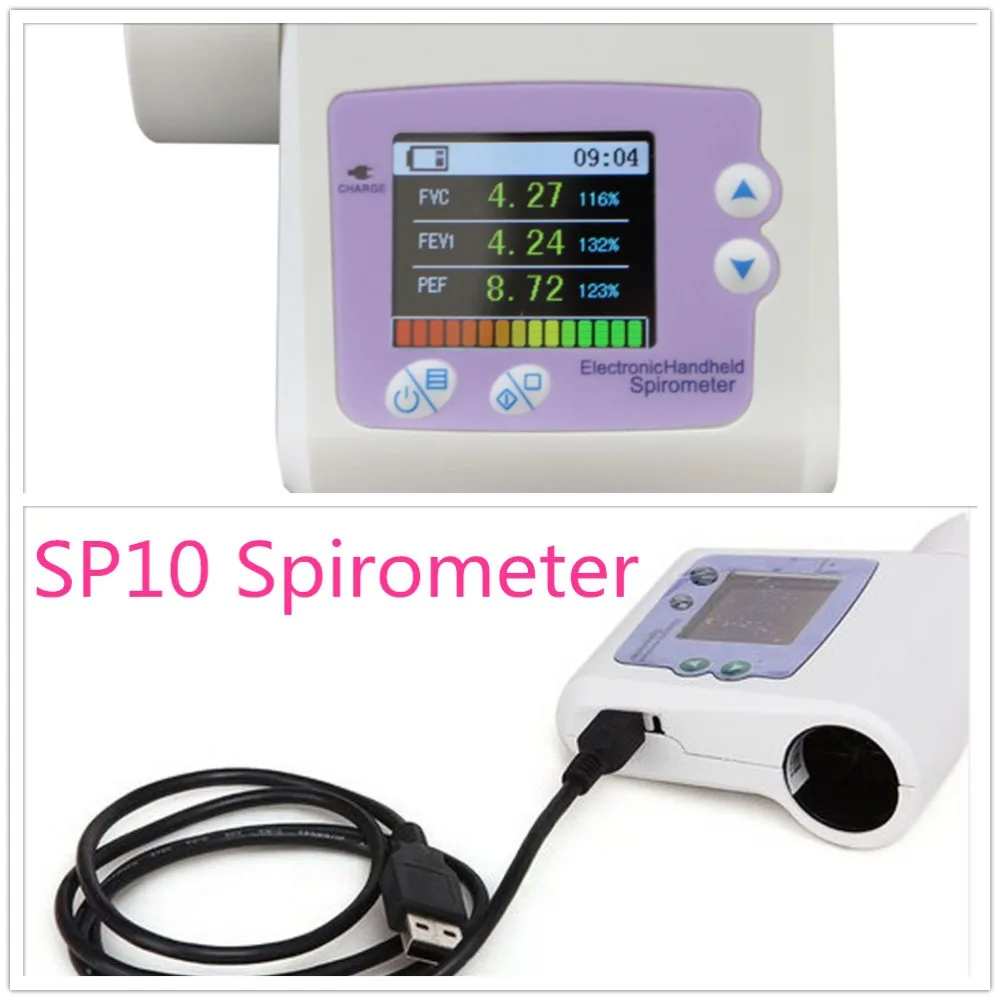 Lung Breath Tester Electronic Spirometer Digital SP10 Lung Capacity