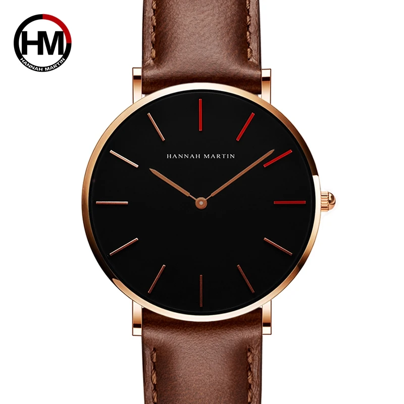 

Simple Japan Quartz Movement Watch Leather Strap Clock Women Analog Waterproof Quartz Wristwatch