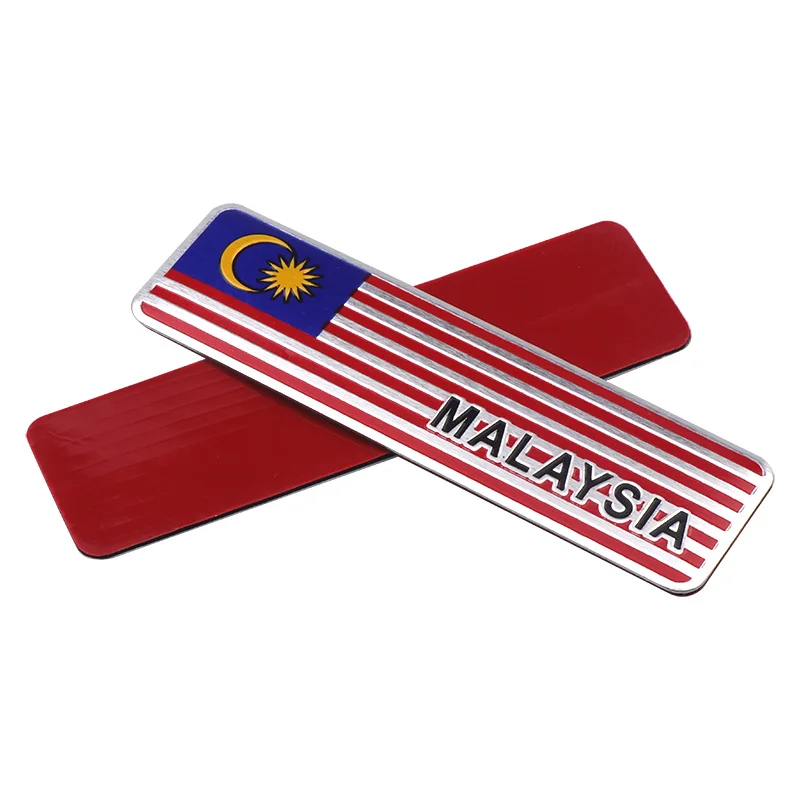 3D de aleación de aluminio de Malasia logotipo de la bandera nacional emblema insignia etiqueta engomada del coche Auto cuerpo ventana accesorios de teléfono móvil portátil calcomanías