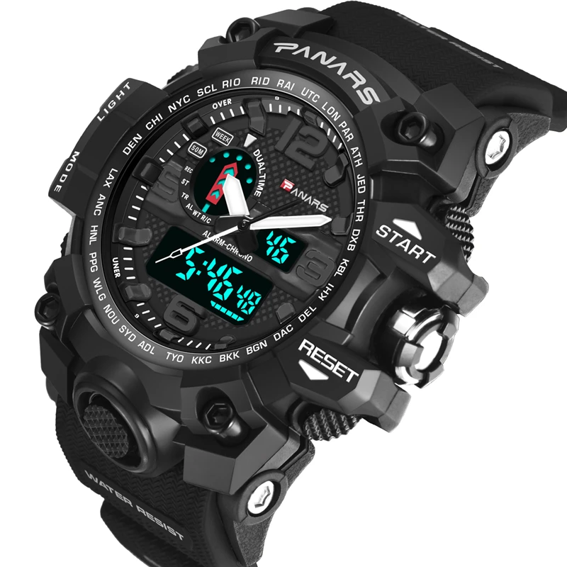 

PANARS Men Army Outdoor Sport Watch Waterproof Digital LED Male Shock Military Electronic WristWatch Relogio Masculino