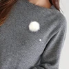 2022 new cute Charm Simulated Pearl Brooch Pins For Women Korean Fur Ball Piercing Lapel Brooches Collar Jewelry Gift Kids Girls ► Photo 2/6