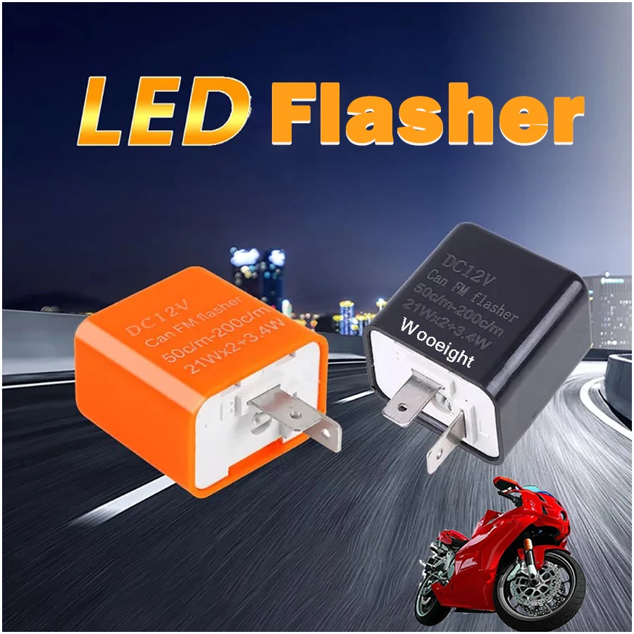 12V Adjustable Frequency LED Flasher 2 Pin Turn Light Signal Control Indicator Motorcycle Flasher Relay For Honda Harley Suzuki (4)