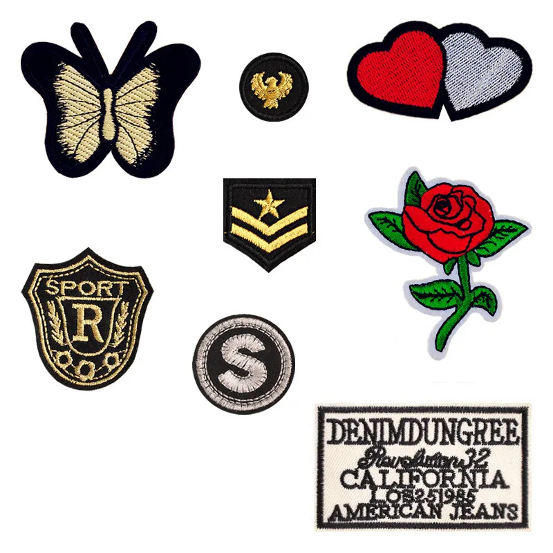 1 PCS Cloth Butterfly Stickers for Clothes Free Shipping Rose Patches