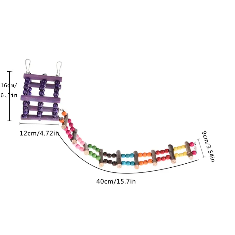 Животное Птица Попугай Игрушка лестница для лазания попугай хомяк бревна качели Висячие мост игрушки стоят птицам для разгрызания игрушка