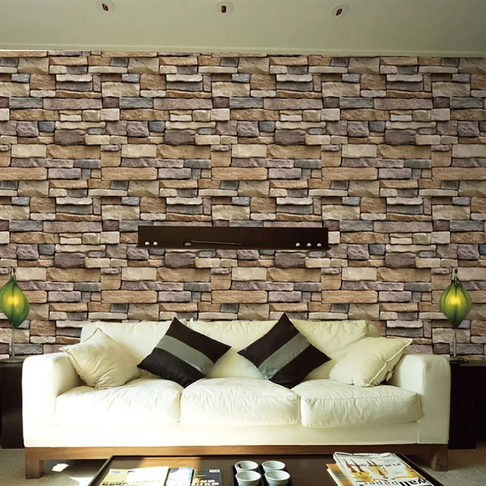 3D каменная кирпичная стена бумага передвижная стена из ПВХ стикер домашний Настенный декор бумага для спальни гостиной фоновая наклейка