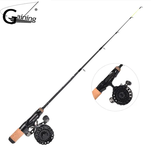 Special Price Outdoor Winter Ice Fishing Rods Pole Portable Winter Fishing Rods Spinning 1 Sections Fish Pole 19inch/48cm flat ice fish rod