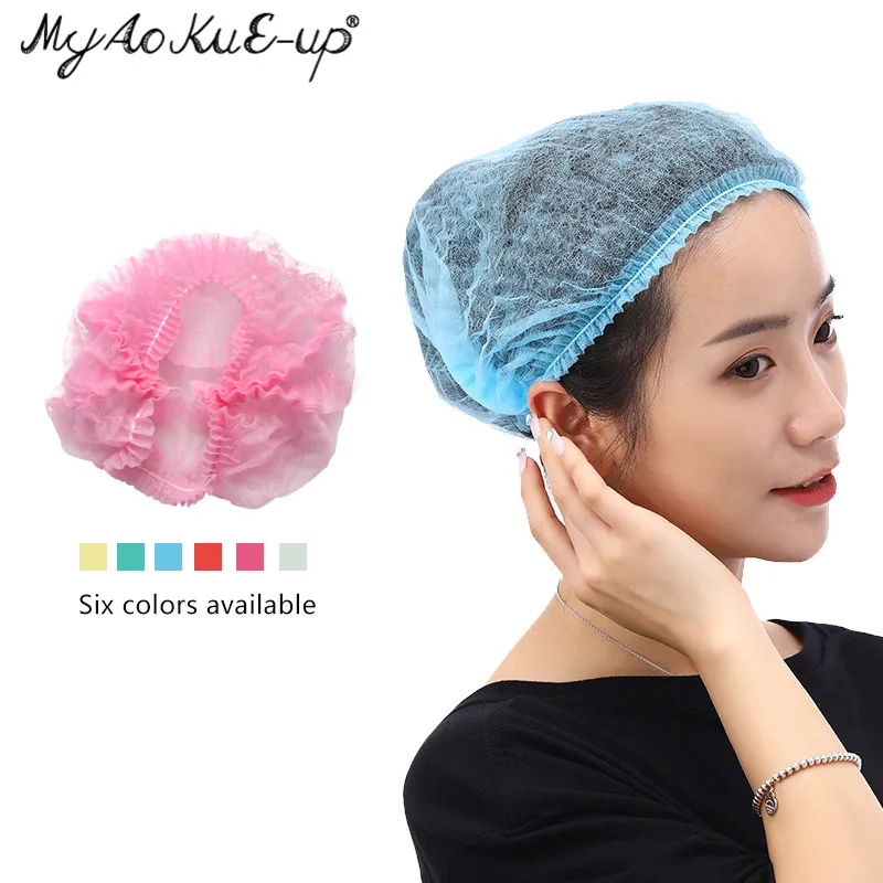 Buy 100pcs Disposable Caps Shower Clear Waterproof Hat