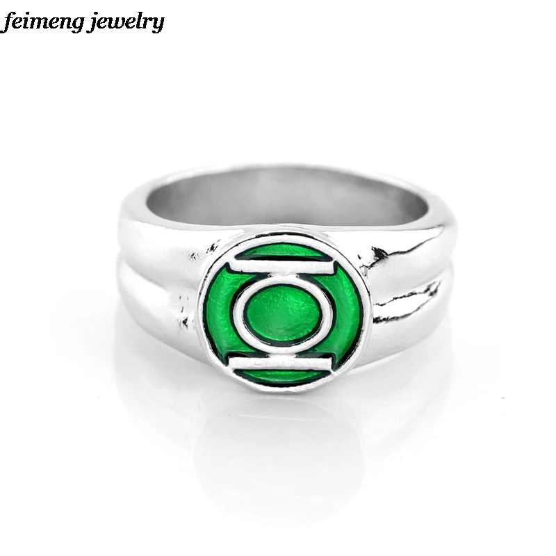 

New Jewelry DC Comics Marvel Green Lantern Ring,the Superhero Green Enamel Silver Power Ring for Men Movie Jewelry