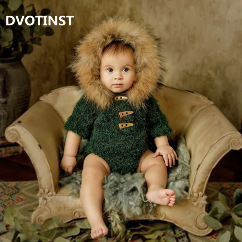 Dvotinst новорожденный реквизит для фотосессии для ребенка, вязаная крючком мягкая одежда, комбинезоны, аксессуары для фотосессии в студии