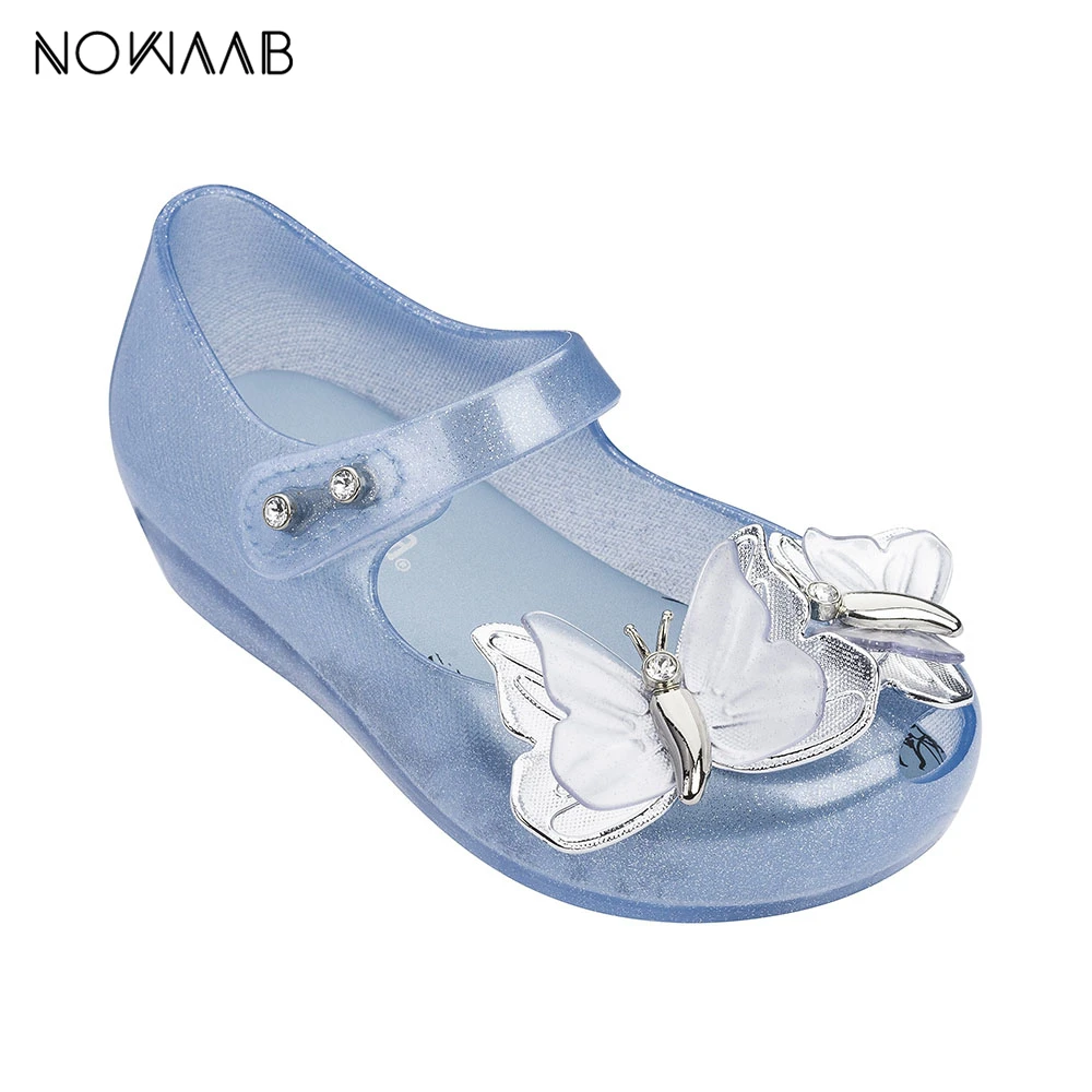 

Mini Melissa Ultragirl Special II 2019 Original 3D butterfly Girl Jelly Sandals Kids Sandals Children Beach Shoes Toddler Shoes