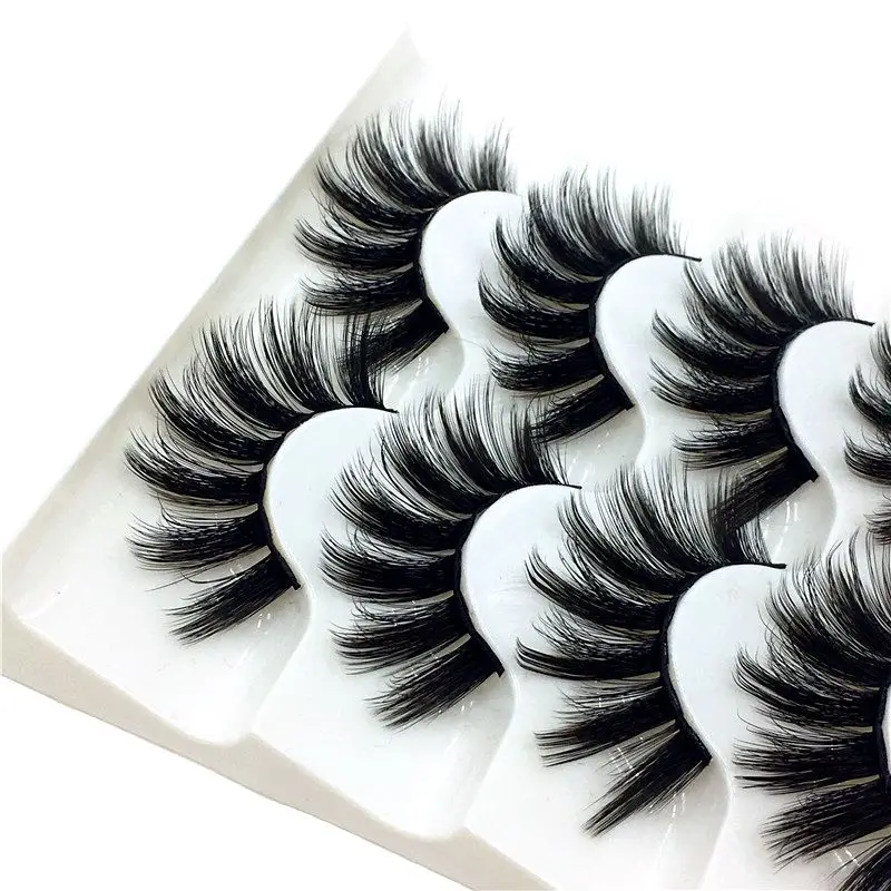 

2019 NEW 5 Pairs 3D Mink Hair False Eyelashes Natural/Thick Long Eye Lashes Wispy Makeup Beauty Extension Tools Wimpers