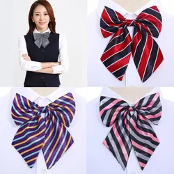 2018 Новый 1 шт. корейский стюардесса Bowties бабочки галстуки аксессуары шелковые галстуки Высокое качество Винтаж Для женщин полосатый галстук