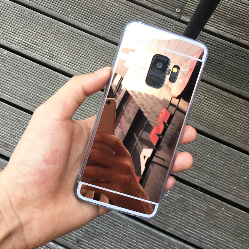 Оригинальный мягкий чехол из ТПУ с зеркалом для samsung A6 A8 2018 A3 A5 J3 J4 J5 J6 J7 J8 плюс 2017 S8