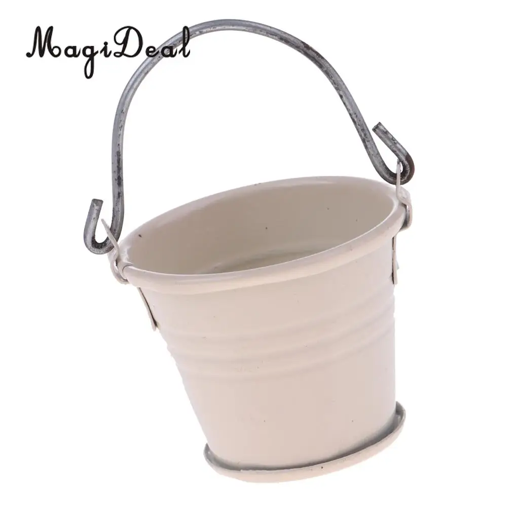 New Arrival 1/12 Scale Dollhouse Miniature Kitchen Garden Water Bucket Pail Furniture Decoration Accessory 7Colors