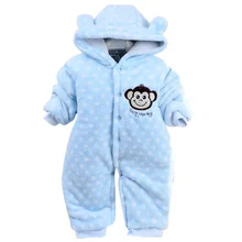 2017 Novo Inverno Quente Infantil Dos Desenhos Animados Dot Macacão de Bebê Das Meninas Dos Meninos Hoodies Casaco Grosso de Algodão Acolchoado Macacão Newborn Bebes Snowwear