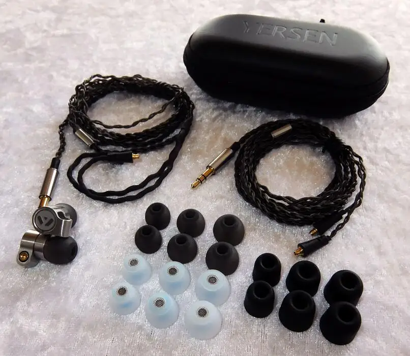 Yersen FEN-2000 MMCX гибридные наушники HIFI стерео бас металлическая гарнитура наушники DJ наушники Съемный кабель для Shure se215 se535 - Цвет: Black and box