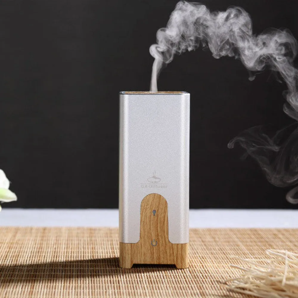 

New50ML Ultrasonic Humidification Square Air Humidifier Essential Oil Ultrasonic Wood with USB & Plug Grain Car Aroma Diffuser