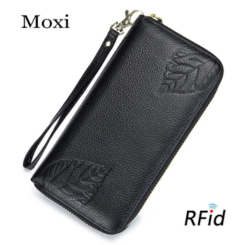 

New New Genuine Leather Female Wallet Fashion Women Purse Large Capacity Ladies Money Bag Natural Leather Brand Card Holder