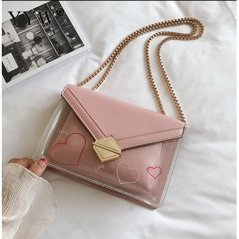 

Pink Jelly Purse Handbag 2019 Transparent Bag For Women Clear 2pcs Luxury Handbags Women Bags Designer Red Sac Transparent Femme