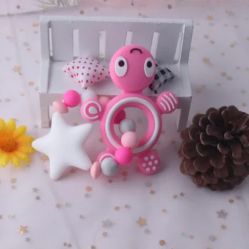 

Pink Silicone Teether Bracelet Silicone Beads BPA Free Baby Teething Beads Nurse Gift Turtle Teether Food Grade Silicone Teether