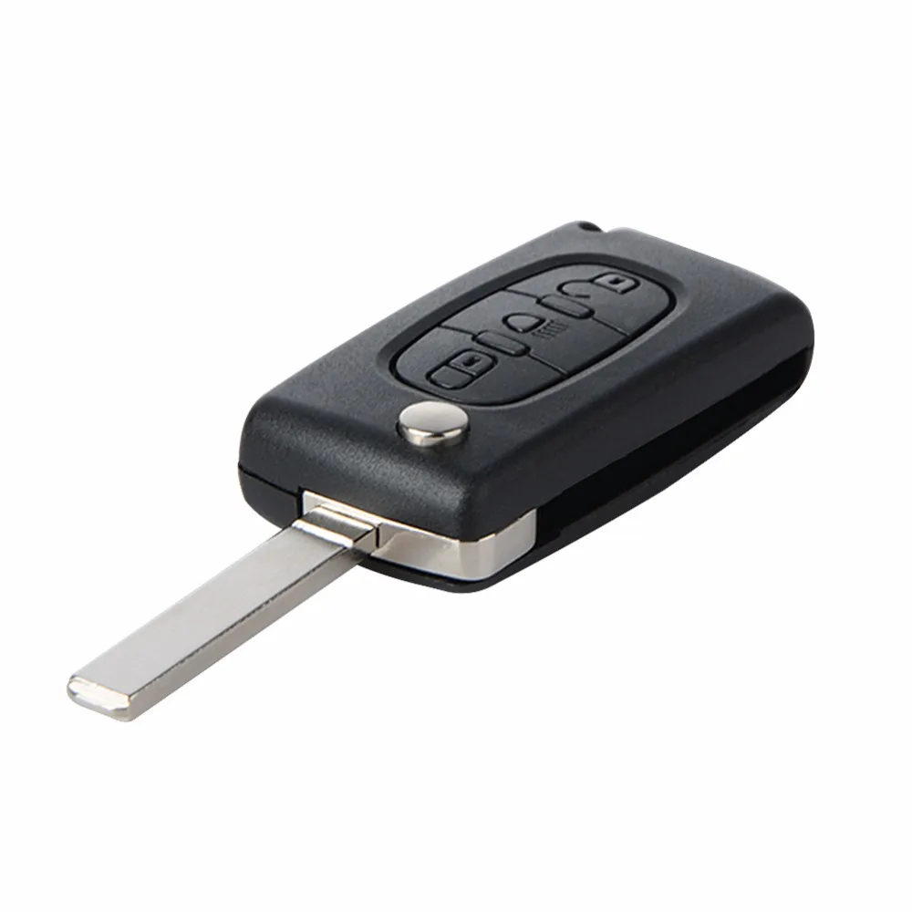 

Flip Remote Key 3 Button Car Key For Peugeot Key For Citroen 433 MHz VA2 PCF7941 Ask CE0523 Middle Button Light Chip