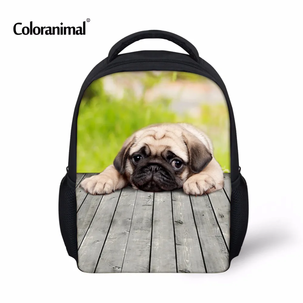 Coloranimal 3D Pug Dog Print Children Small School Bags Baby Toddler