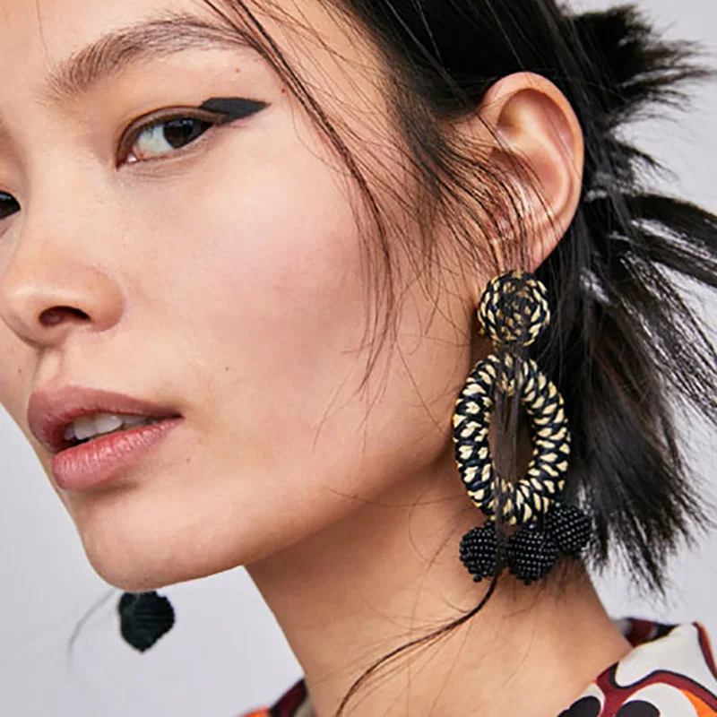 

2019 Vintage Ethnic Dangle Earring Women Fashion Jewelry Handmade Design Beads Drop Earrings Wholesale