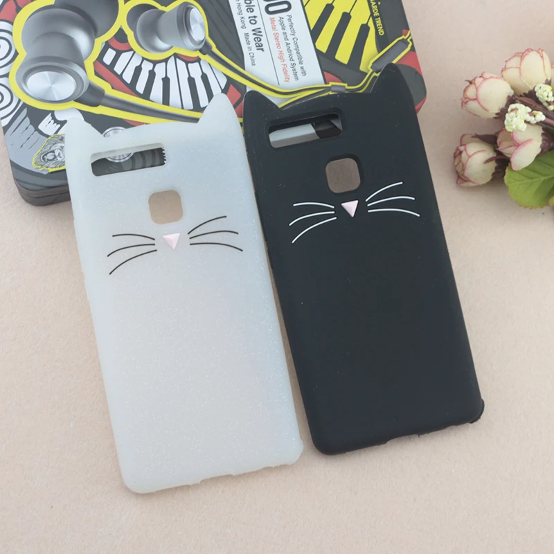 Чехол для Huawei p9/P9 Plus/p9/G9 Lite прекрасный Животные борода крышка 3D милый кот уха блеск