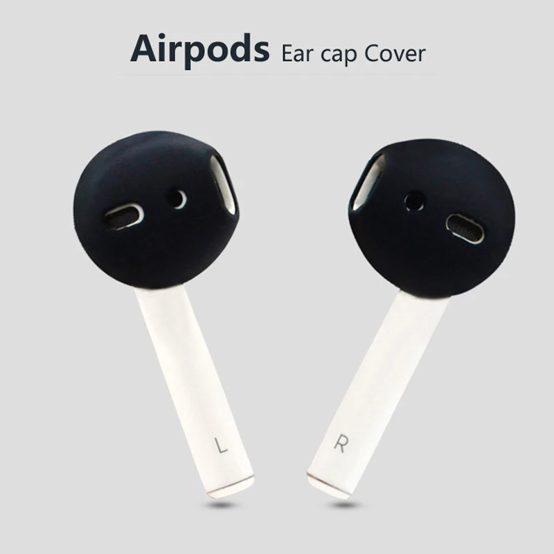 

For Airpods 1pair Silicone Ear pads soft earphone cap case cover ear tips for Iphone 7 8 Air pods wireless bluetooth headphones