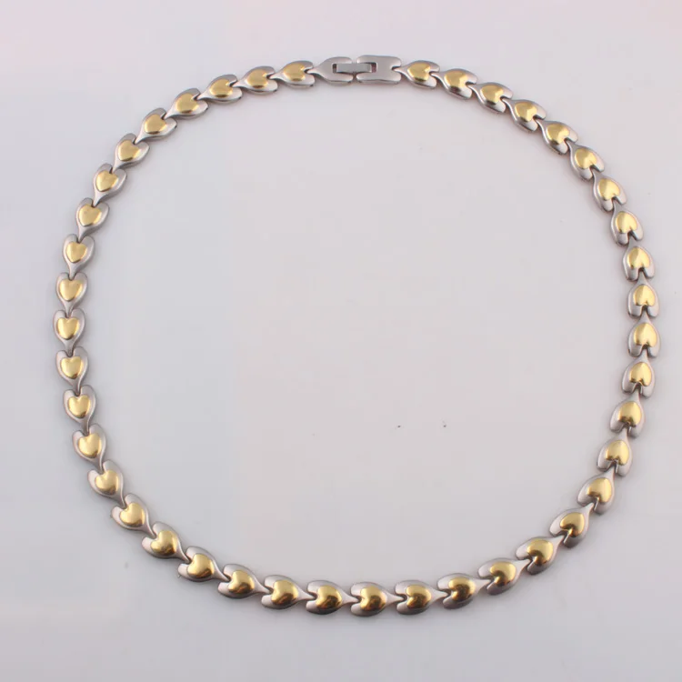 Gold color Stainless Steel Link energy necklaces Health power